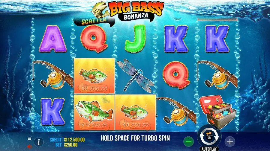 Fish symbols and wild symbols in the slot machine
